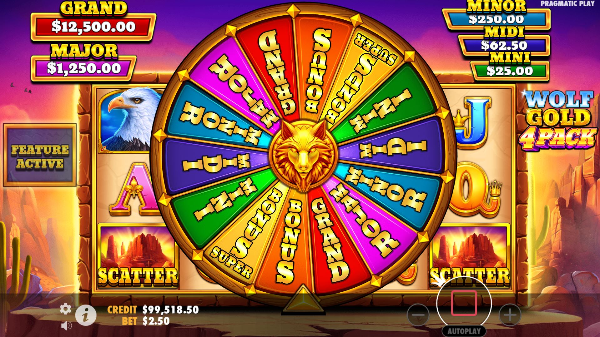 Wolf Gold 4 Pack Multi-Grid Bonus Feature